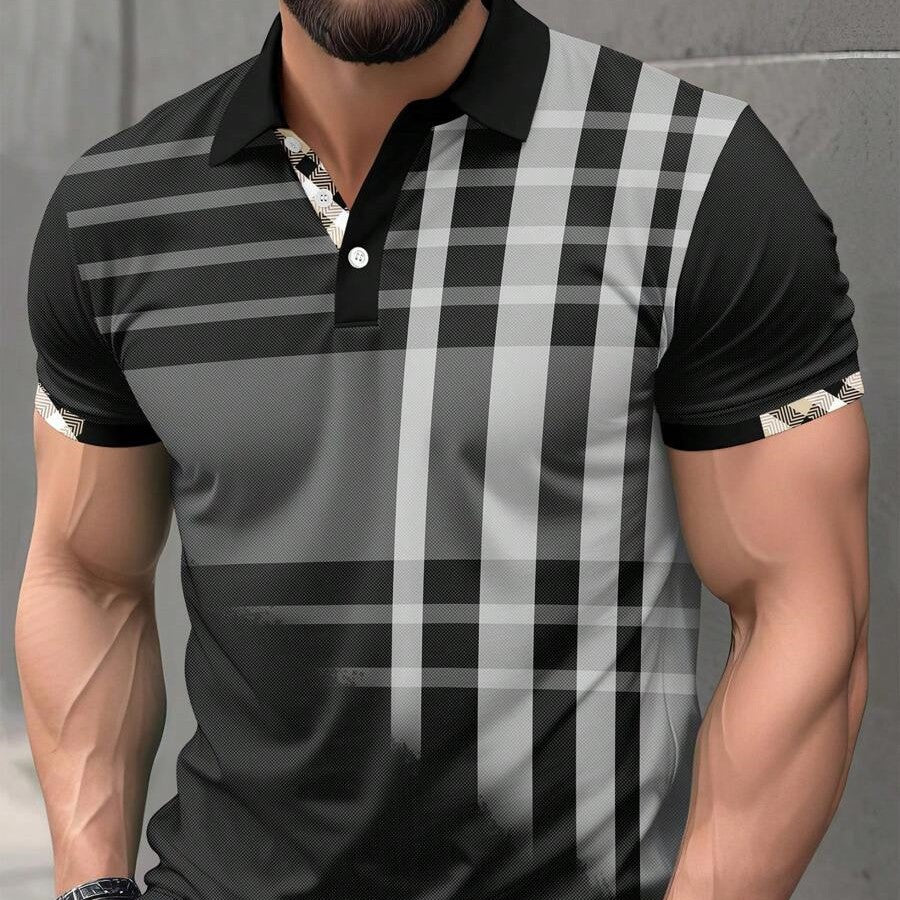 Mens Spring Summer Street-Style Lapel T-Shirt